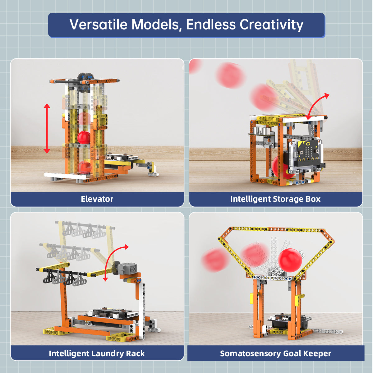 DaDa:bit  DIY Building Blocks Kit with 200+ Structural Parts for Building Inventions