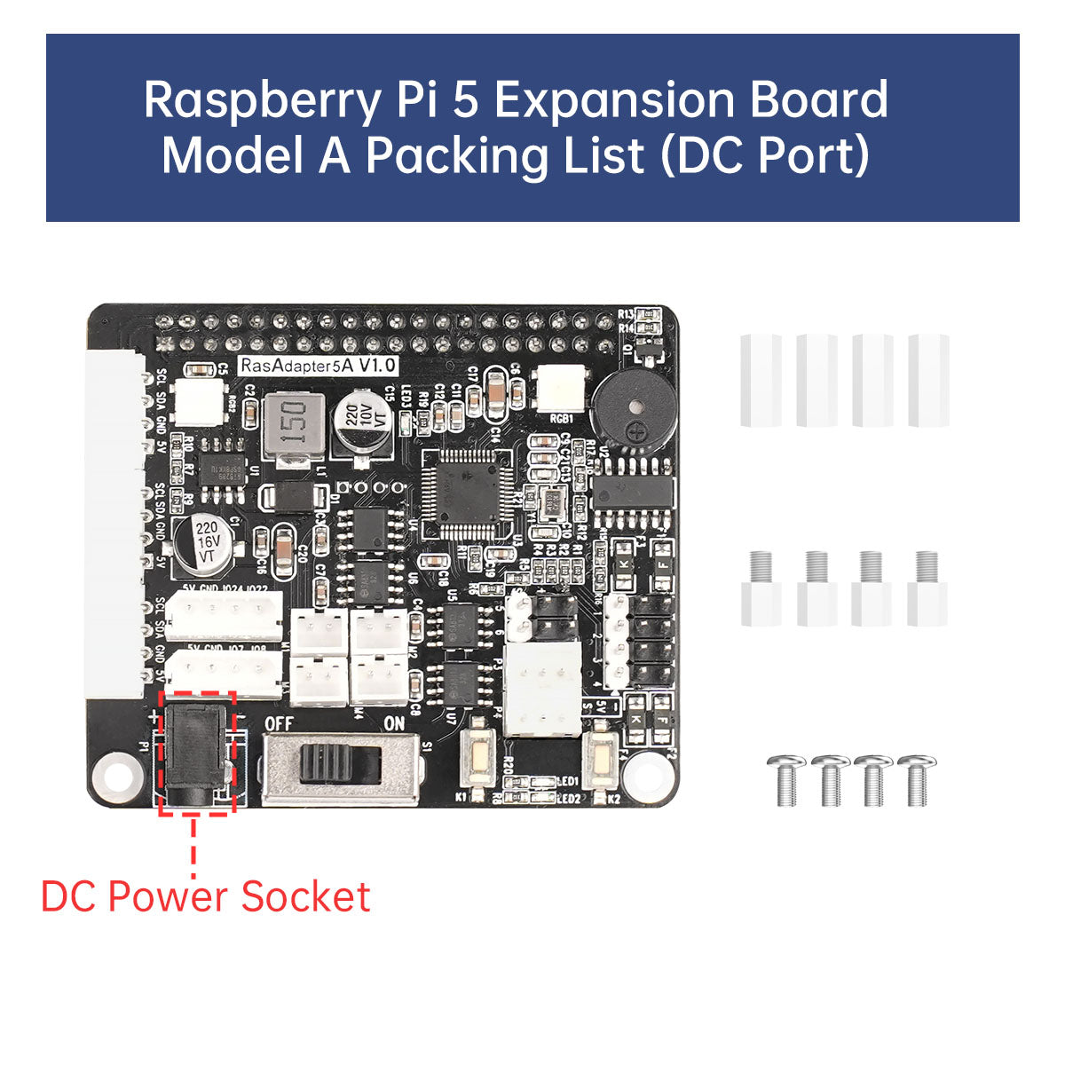 Raspberry Pi 5 Expansion Board, Servo Motor Driver, ROS Robot Manipulator Arm Smart Car Controller