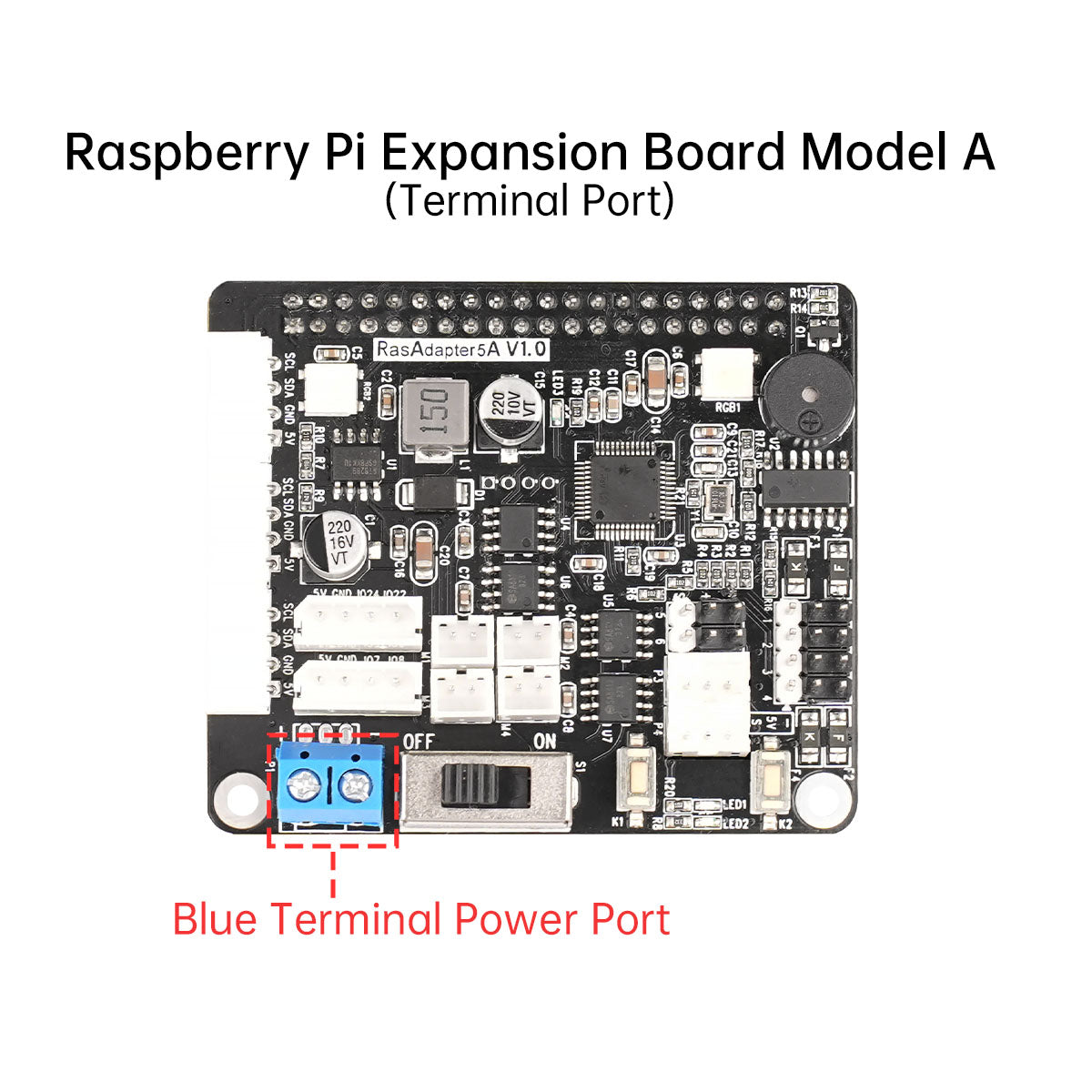 Raspberry Pi 5 Expansion Board, Servo Motor Driver, ROS Robot Manipulator Arm Smart Car Controller