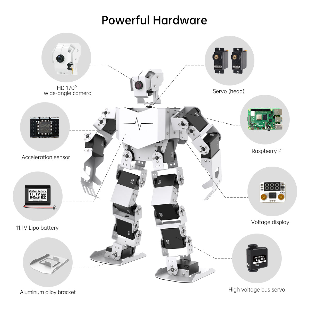 TonyPi Hiwonder AI Intelligent Vision Humanoid Robot Powered by Raspberry Pi 5