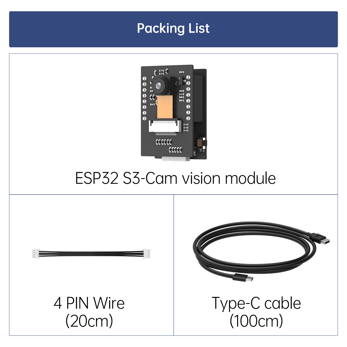 ESP32 S3-Cam AI Vision Module ESP32-S3 Chip WiFi Real-Time Image Transmis-sion for IoT, AI and Robot Development