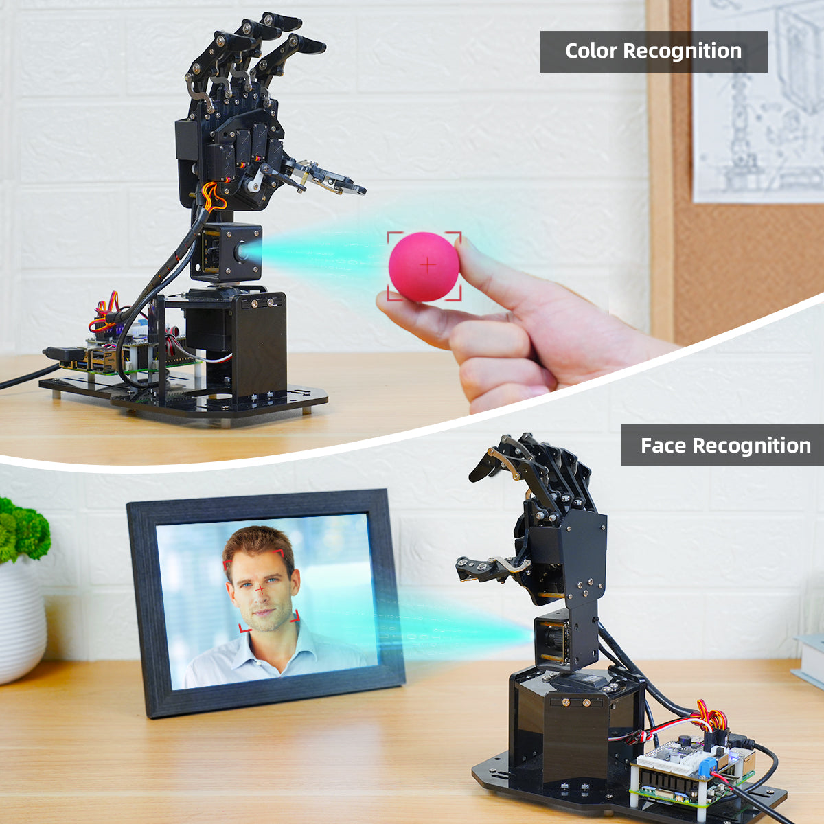 Hiwonder uHandPi Raspberry Pi Robotic Hand, AI Vision Recognition and Tracking, Python Programming, Deep Learning