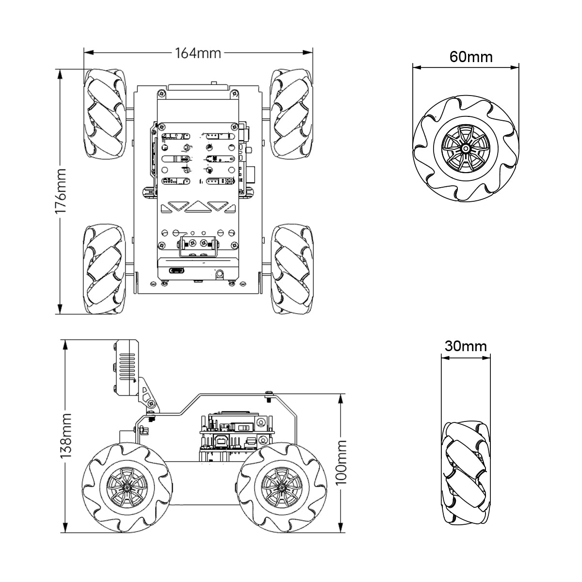 Hiwonder miniAuto AI Vision Robot Base on Arduino UNO R3 Controller with 360° Omnidirectional Mecanum Wheels, Supports Arduino Programming