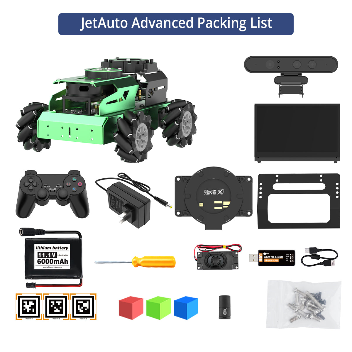 Hiwonder JetAuto ROS Robot Car Powered by Jetson Nano with Lidar Depth Camera Touch Screen, Support SLAM Mapping and Navigation