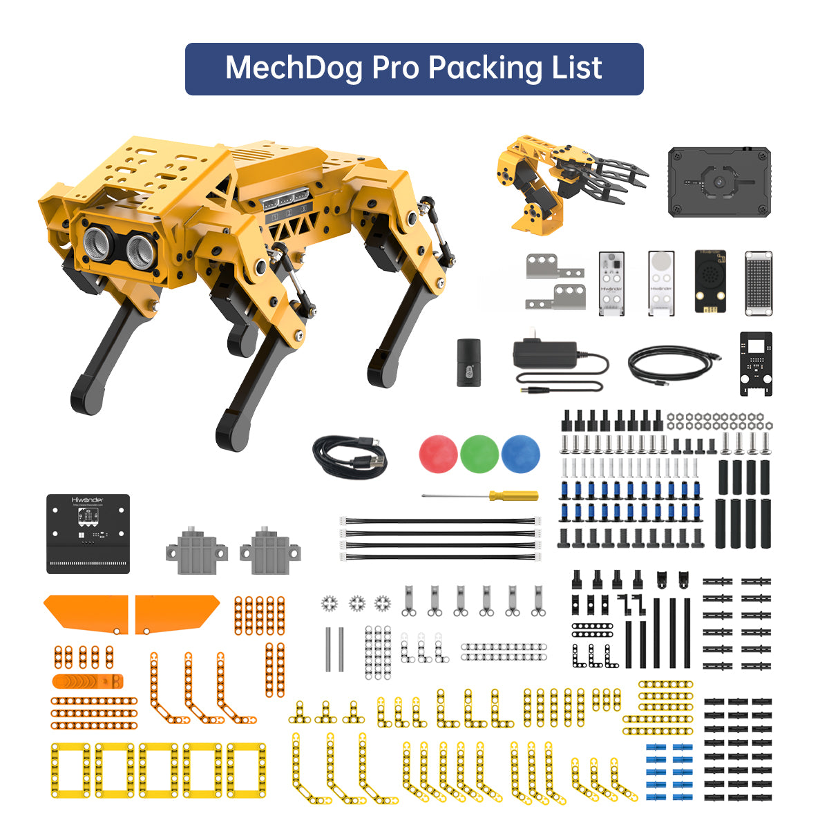 Hiwonder MechDog Pro Open-Source AI Robot Dog with Robot Arm, IoT, AI Voice & Vision Interaction, Python, Arduino & Scratch Programmable