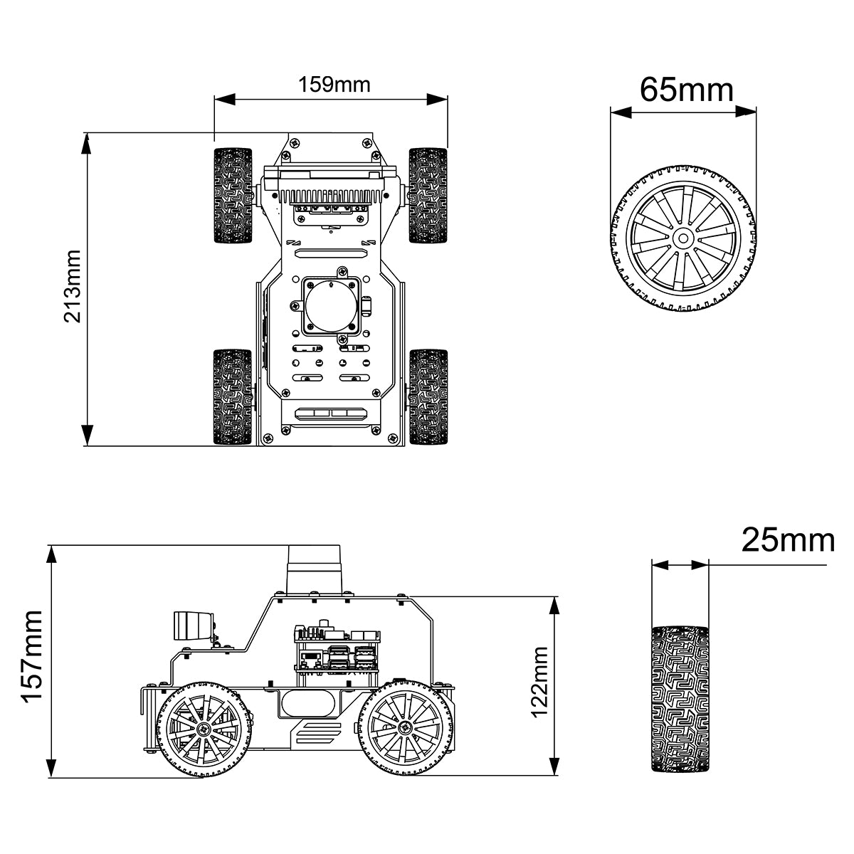 Hiwonder Raspberry Pi 5 Robot Car MentorPi A1 Ackerman Chassis ROS2-HUMBLE Support SLAM and Autonomous Driving