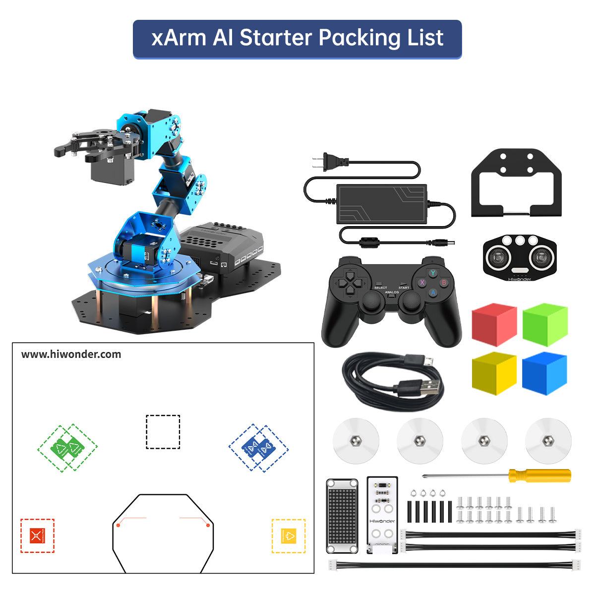 Hiwonder xArm AI Programmable Desktop Robot Arm with AI Vision & Voice Interaction, Supports Arduino, Scratch & Python, Sensor Expansion