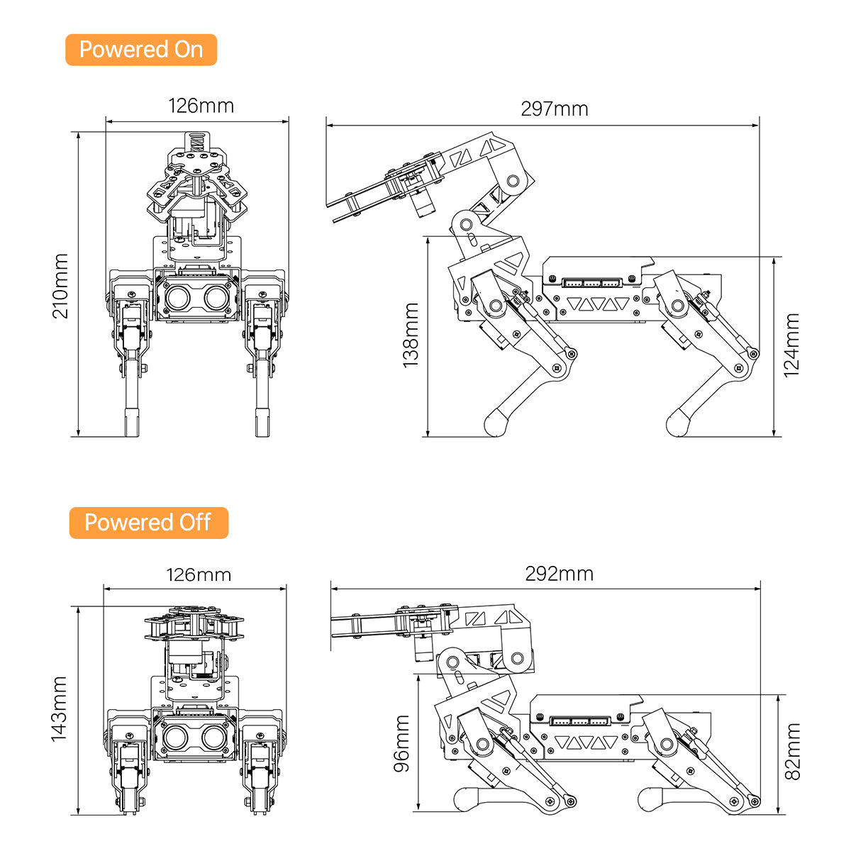 Hiwonder MechDog Pro Open Source AI Robot Dog with ESP32, Programmable in Python/Arduino/Scratch, Supports Robot Arm, IoT, AI Voice & Vision Interaction