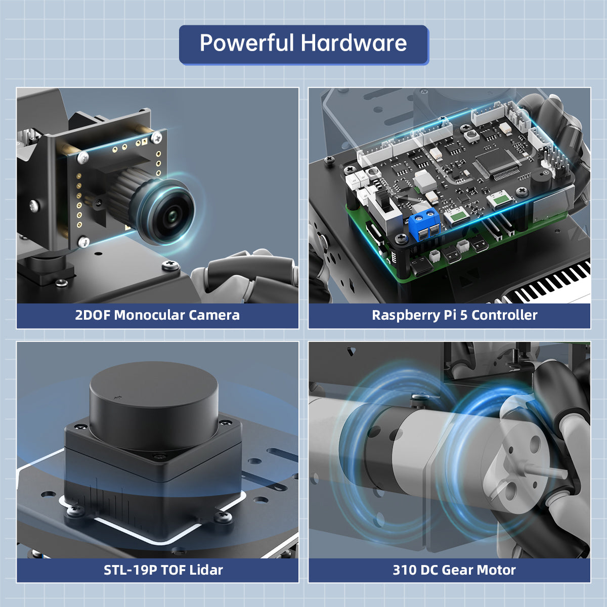 Hiwonder Raspberry Pi 5 Robot Car MentorPi M1 Mecanum-wheel Chassis 2DOF Monocular Camera ROS2-HUMBLE Support SLAM and Autonomous Driving