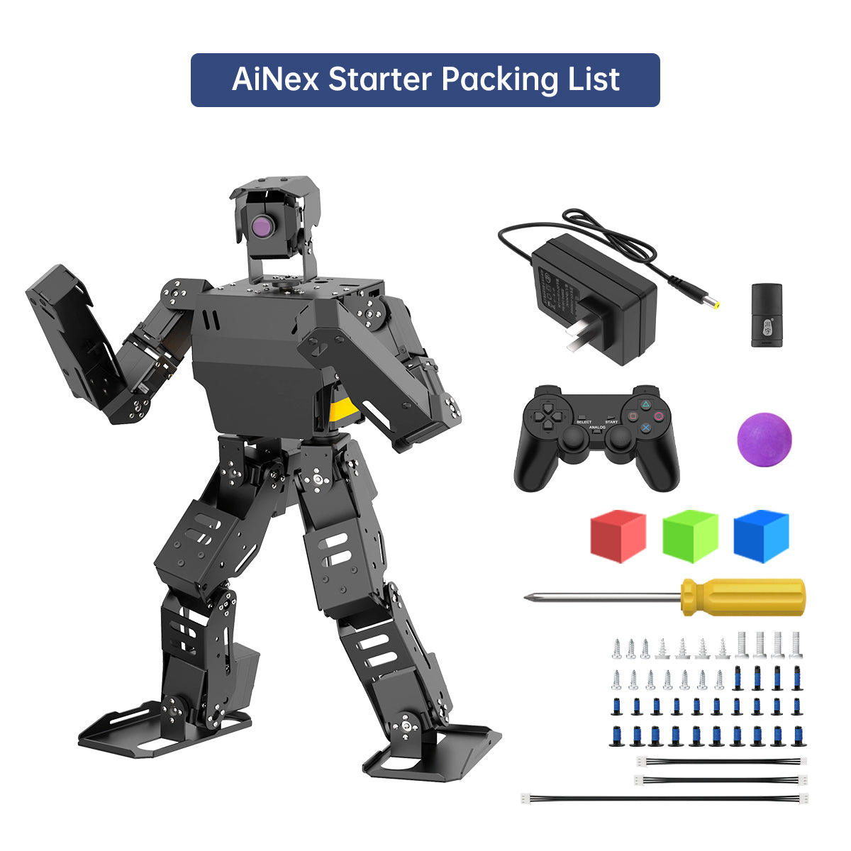 AiNex ROS Education AI Vision Humanoid Robot Powered by Raspberry Pi 4B Biped Inverse Kinematics Algorithm Learning Teaching Kit