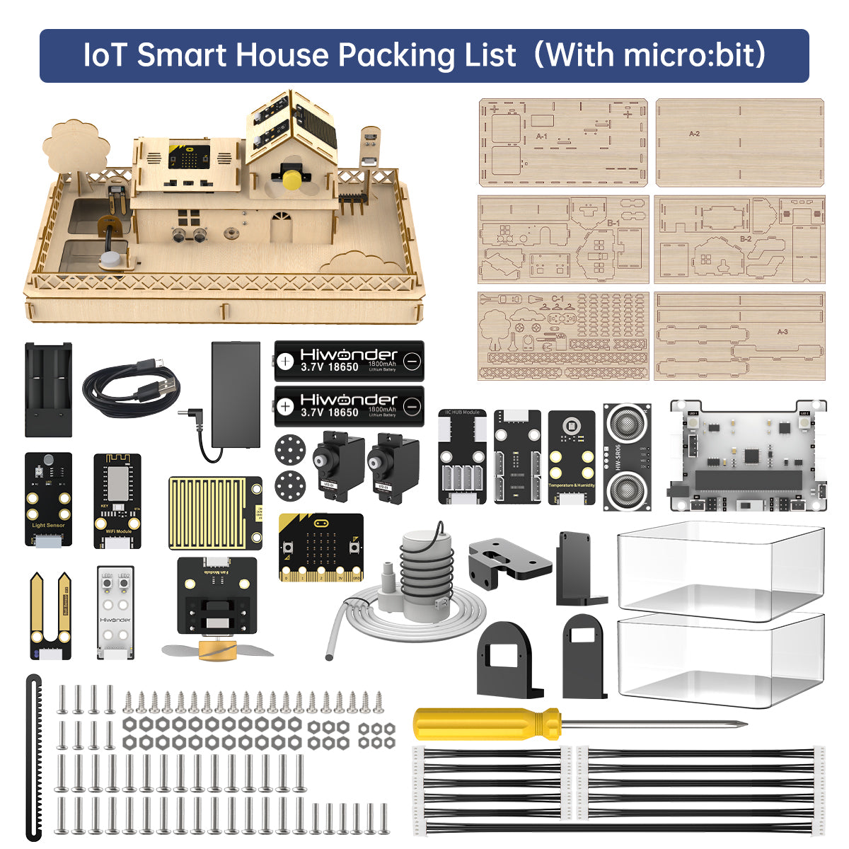 Hiwonder IoT Smart House Kit for Electronic DIY Education Support micro:bit Programming