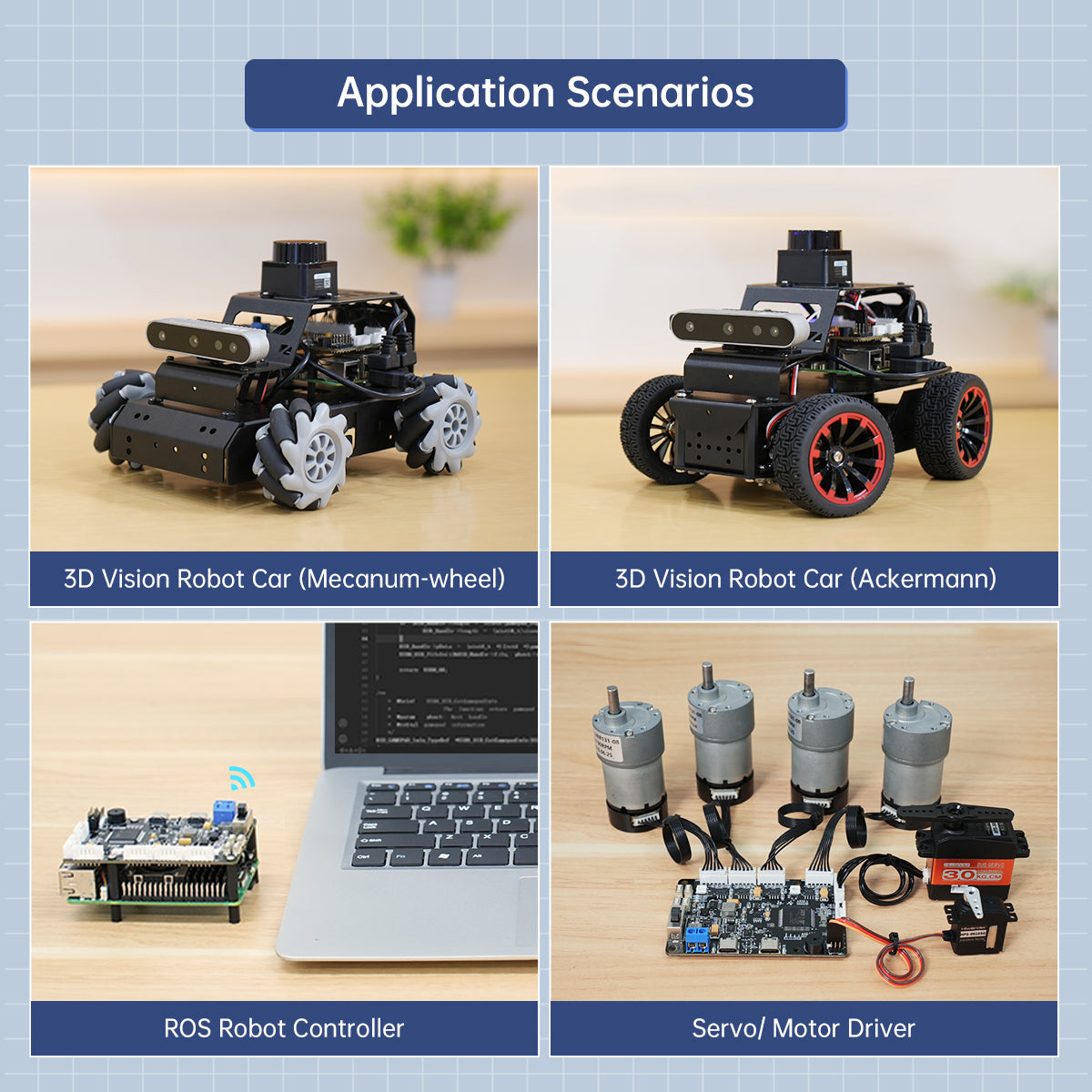 RRC Lite Controller with Built-in STM32 Chip, Supports Raspberry Pi 5 Power Supply Protocol, Integrated IMU, 4-Channel Encoder Motor Ports, Servo Ports, and USB