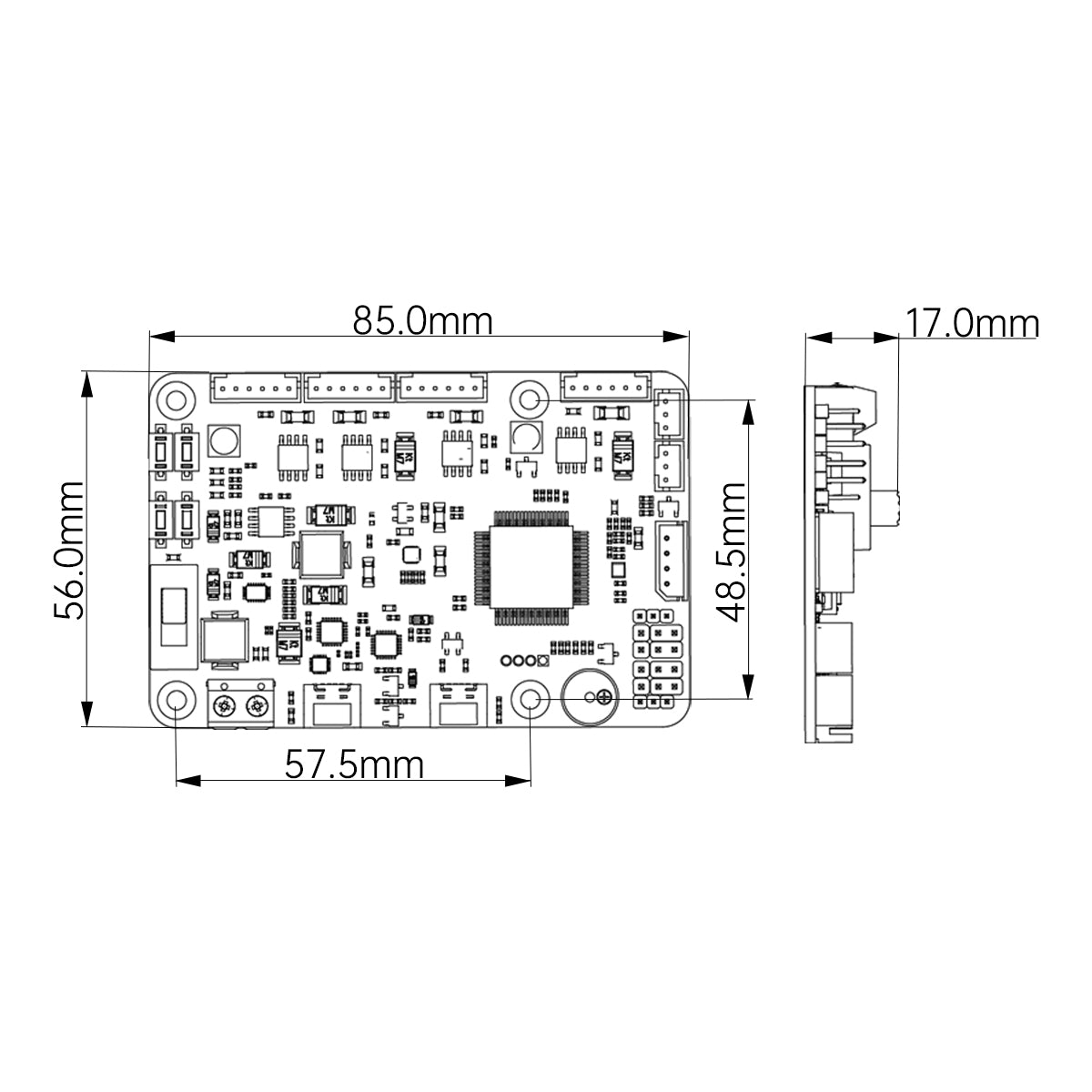 RRC Lite Controller with Built-in STM32 Chip, Supports Raspberry Pi 5 Power Supply Protocol, Integrated IMU, 4-Channel Encoder Motor Ports, Servo Ports, and USB