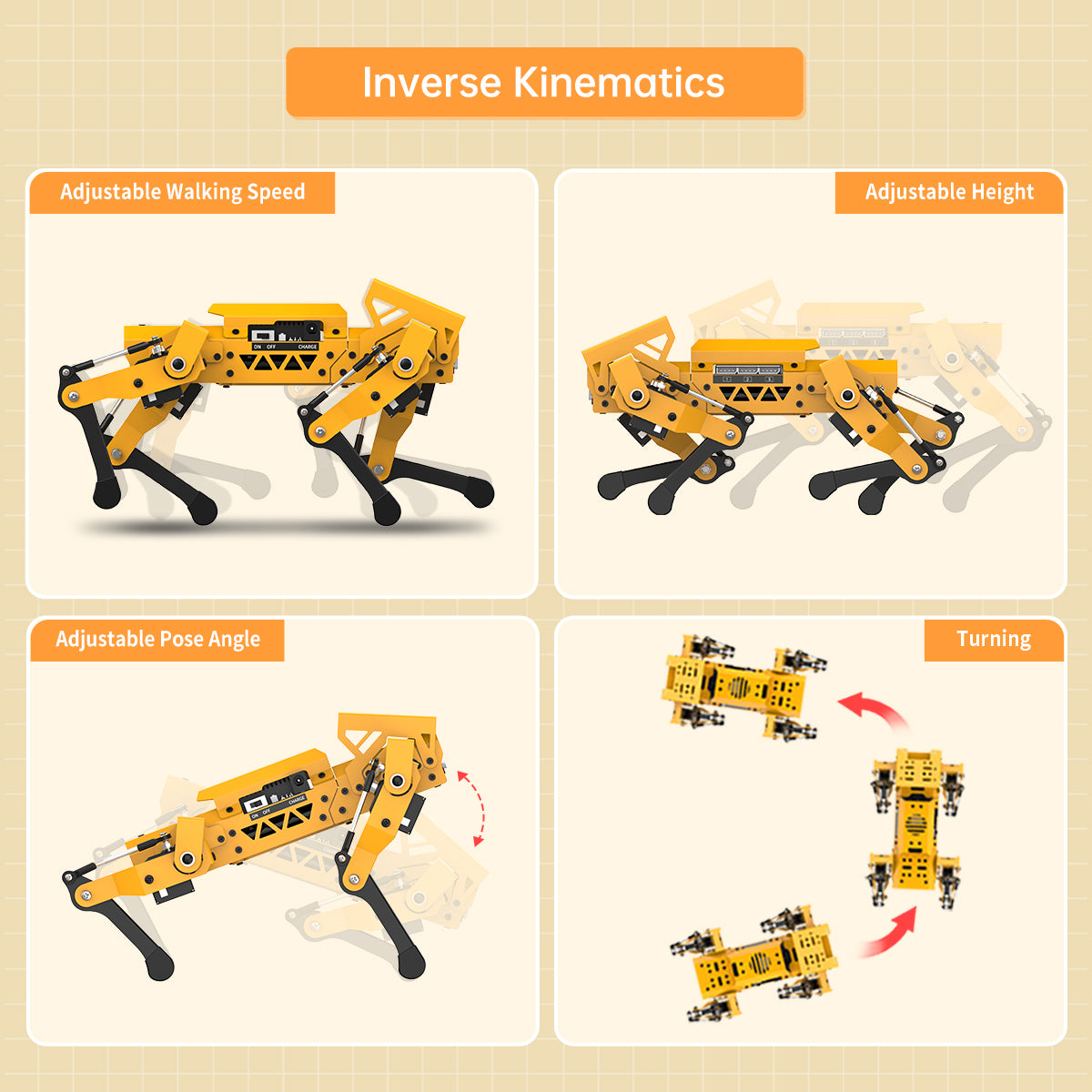 MechDog Hiwonder Open Source AI Robot Dog with ESP32 Controller, High-Speed Coreless Servos Support Scratch, Arduino, and Python Programming