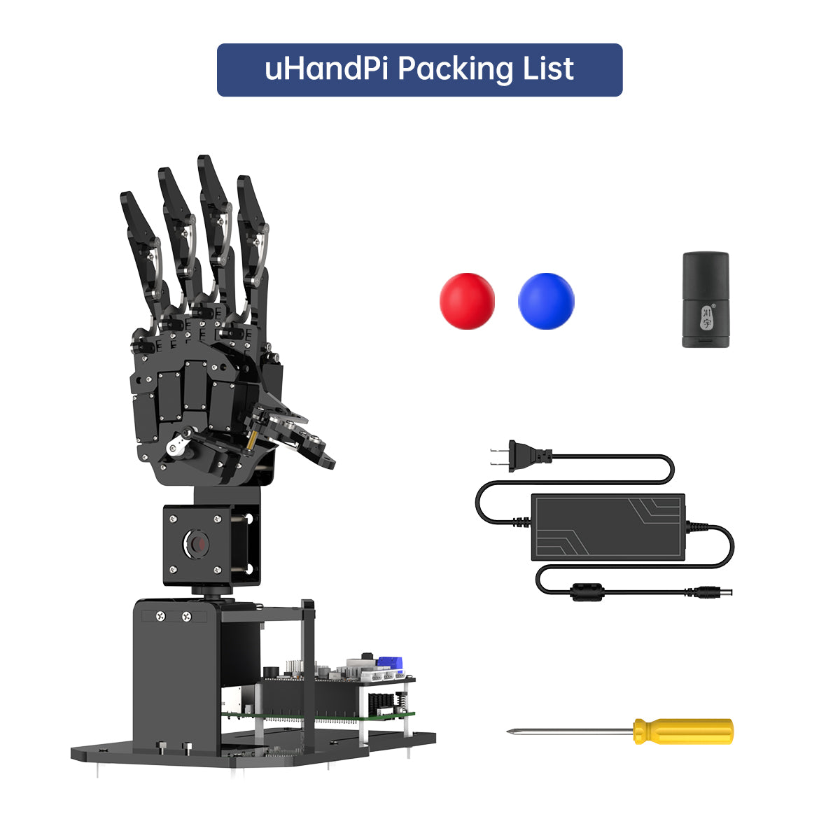 Hiwonder uHandPi Raspberry Pi Robotic Hand, AI Vision Recognition and Tracking, Python Programming, Deep Learning