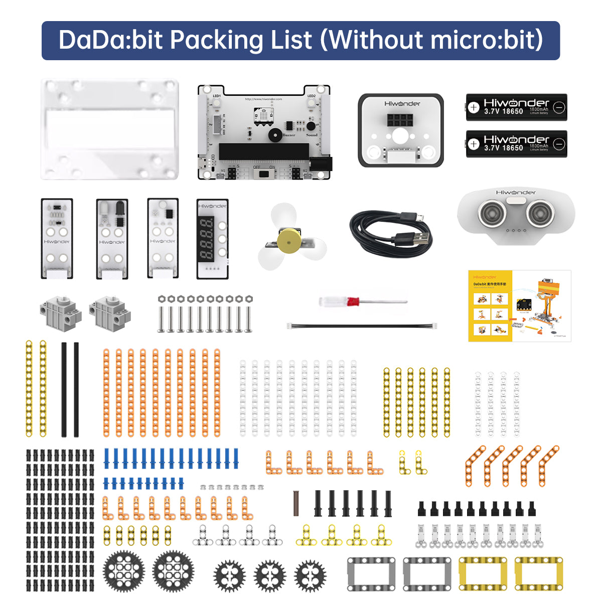 DaDa:bit  DIY Building Blocks Kit with 200+ Structural Parts for Building Inventions