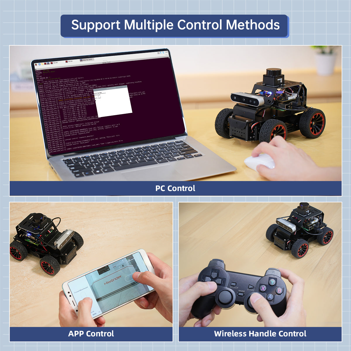 Hiwonder Raspberry Pi 5 Robot Car MentorPi A1 Ackerman Chassis ROS2-HUMBLE Support SLAM and Autonomous Driving