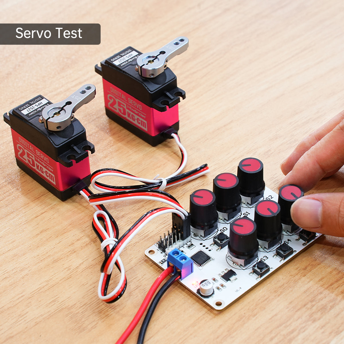 Servo Tester Kit: Single Servo Motor With Battery Holder And Servo