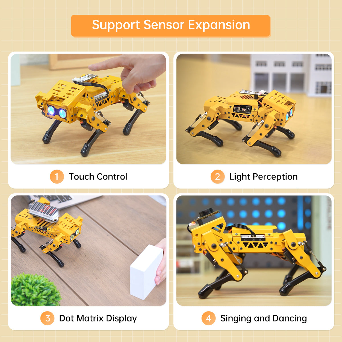 MechDog Hiwonder Open Source AI Robot Dog with ESP32 Controller, High-Speed Coreless Servos Support Scratch, Arduino, and Python Programming