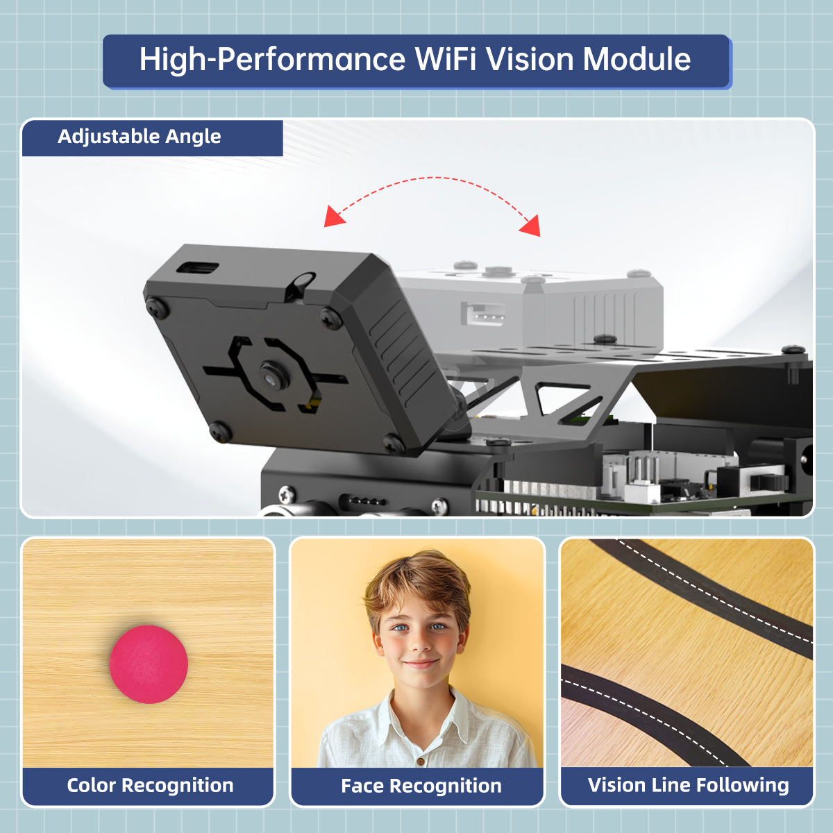 Hiwonder miniAuto AI Vision Robot Base on Arduino UNO R3 Controller with 360° Omnidirectional Mecanum Wheels, Supports Arduino Programming