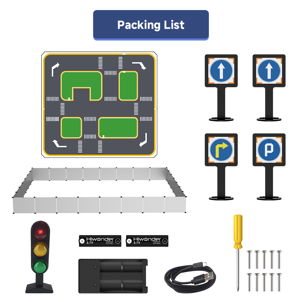 Hiwonder Autonomous Driving Mapping & Navigation Prop Set for Various Robot Cars (3.26*2.98m)