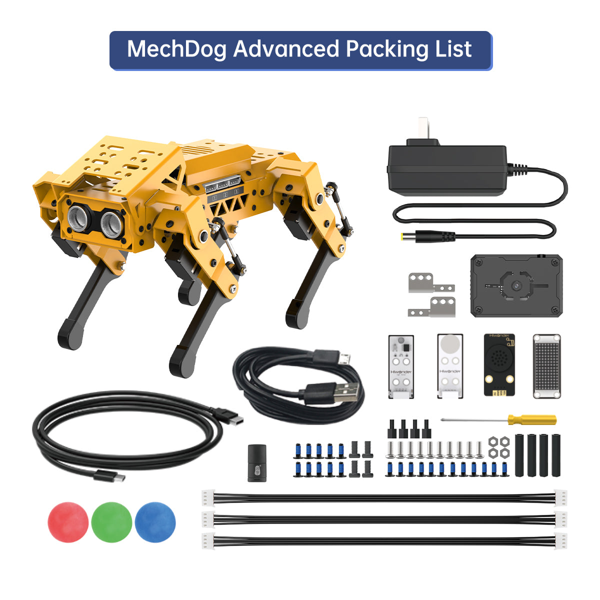 MechDog Hiwonder Open Source AI Robot Dog with ESP32 Controller High Speed Coreless Servos Support Scratch Arduino and Python Programming