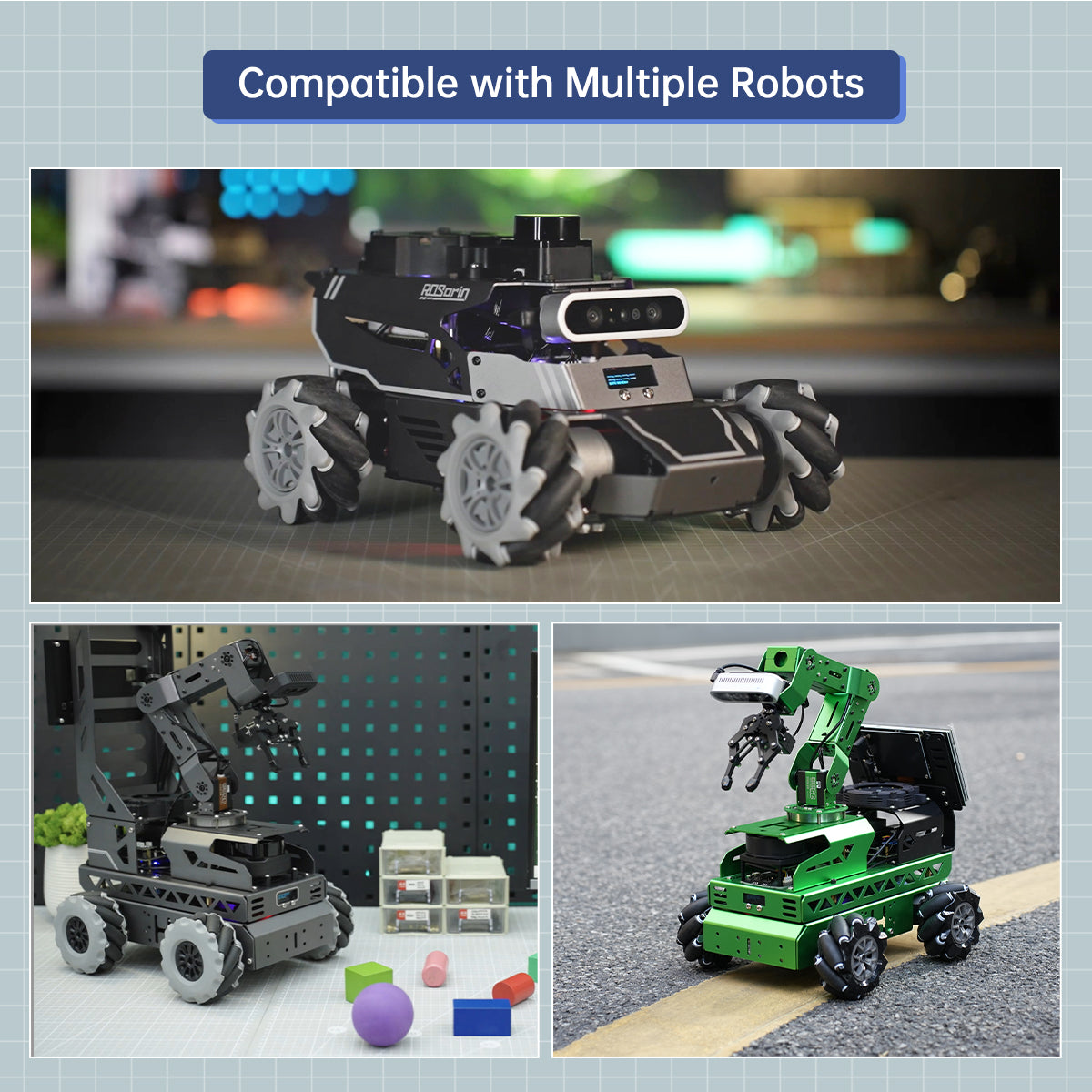 ROS Robot Control Board with STM32F407VET6 Chip, Supports 4-Channel Encoder Motor, PWM Servos, and Bus Servo Control, Compatible with JETSON, Raspberry Pi