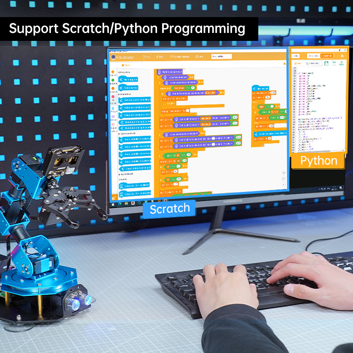 Hiwonder xArm AI Programmable Desktop Robot Arm with AI Vision & Voice Interaction, Supports Arduino, Scratch & Python, Sensor Expansion